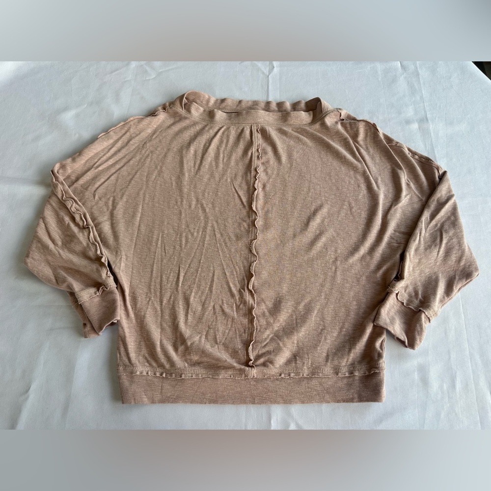 Caslon Taupe Light Pink Knit Top Size Small